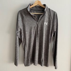 Under Armour Quarter Zip Athletic Shirt - Grey- Size M